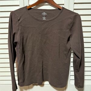 St. John's Bay Chocolate Long Sleeve Top